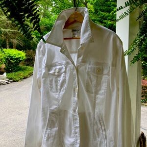 Coldwater Creek cotton denim style Womens jacket size 2X in white